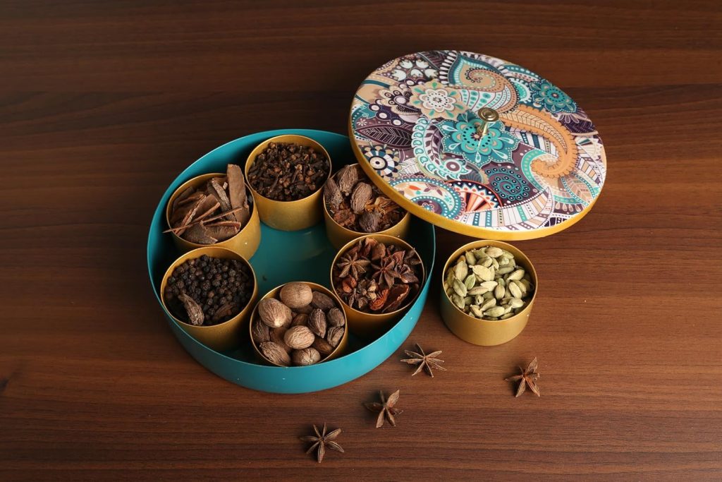 R Ayurveda Copper Masala Box
