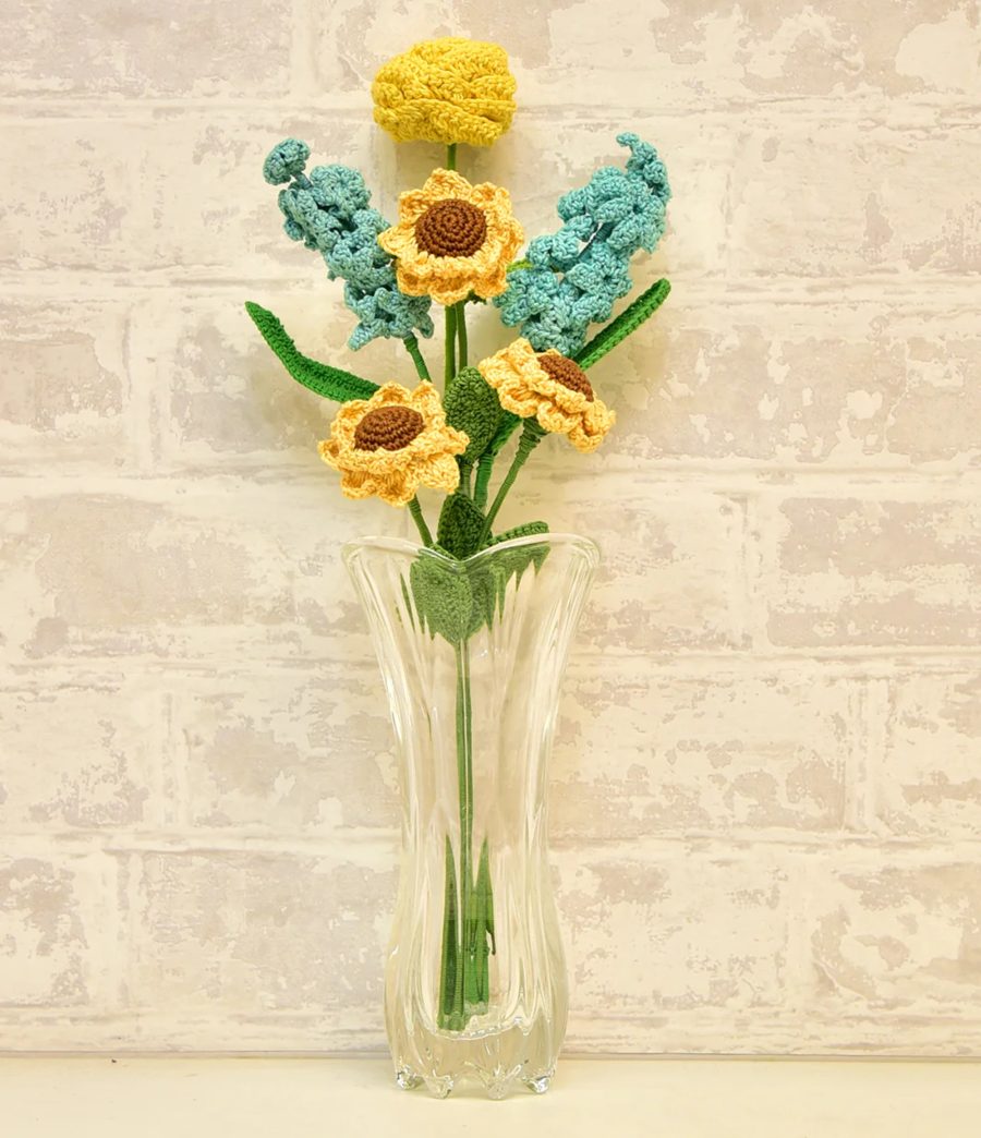 Crocheted Blue Hyacinth Bouquet